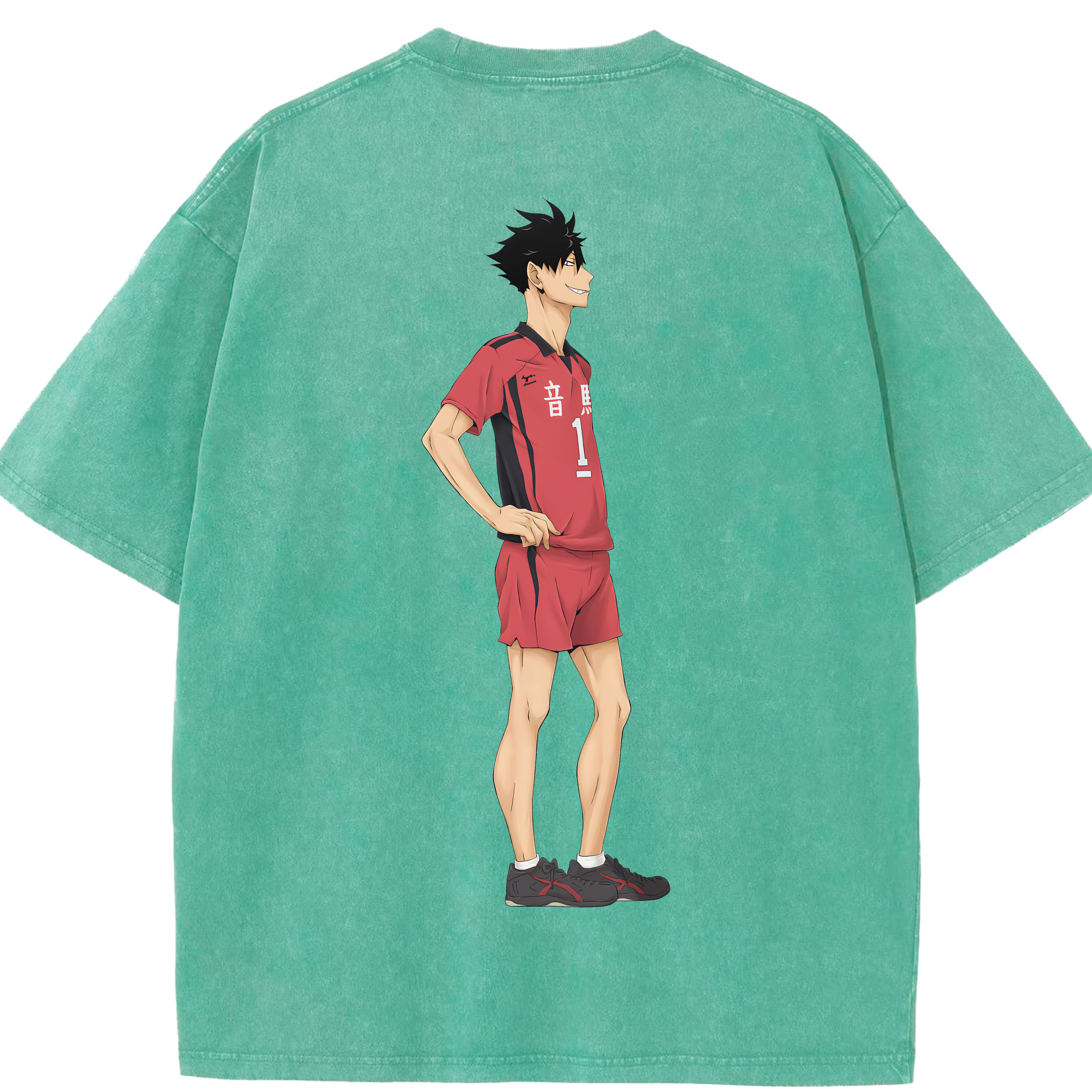 （画像用） ハイキュー!! Haikyu!! 綿100% ヴィンテージ風 半袖Tシャツ（背面プリント）